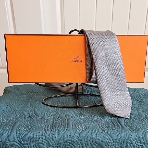 Hermes Other - Hermès Silver Tie Luxury With Hermes Tie Box